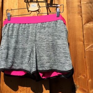 DANSKIN NOW Gray and Pink Shorts NEW 2X